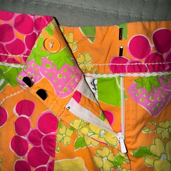 Lilly Pulitzer Fruit Print Orange Cherries Bananas A-Line Skort Sz 4 VGUC - Picture 6 of 10